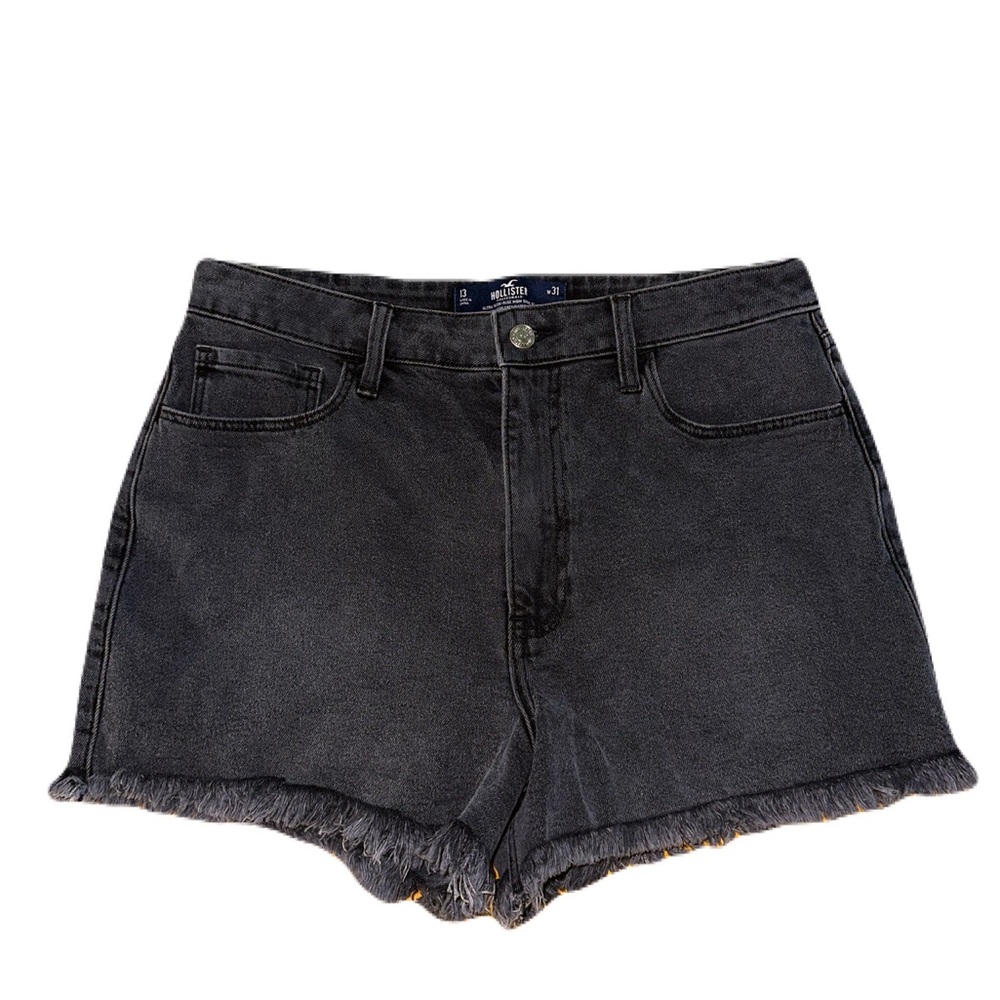 HOLLISTER Vintage Stretch, Ultra High Rise Mom 3" Jean Short: Black size 13